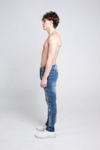 SMALL RIPPED MID-RISE SKINNY JEANS A402