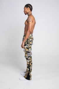 CAMO MID-RISE CARGO PANTS