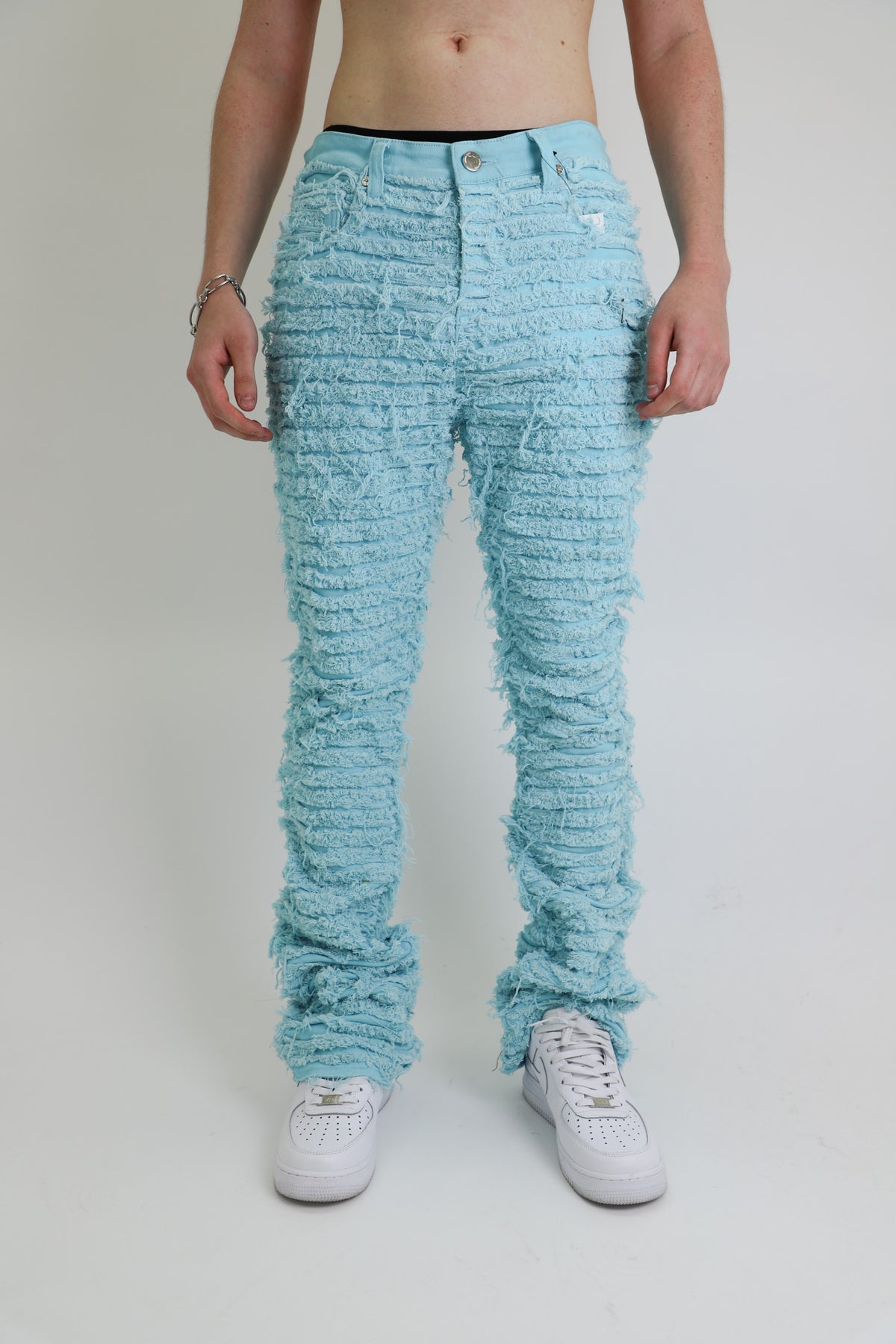 STACKED JEANS WITH STRETCH MID-RISE STACKED JEANS