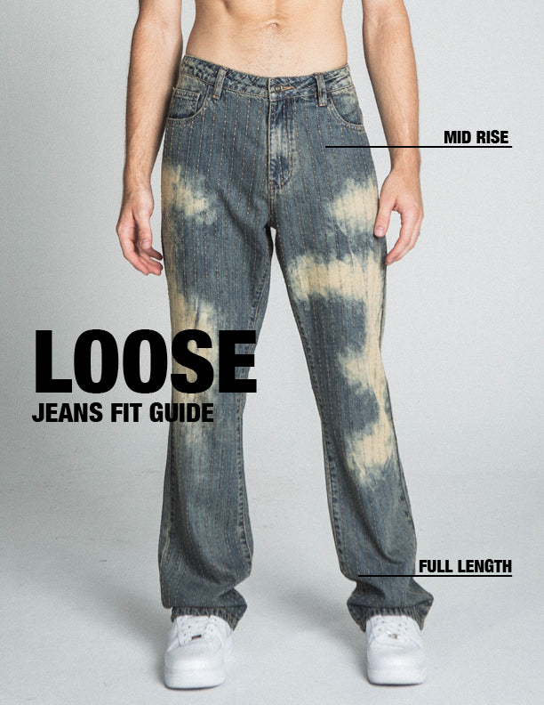 VINTAGE THREAD LINE MID-RISE LOOSE JEANS