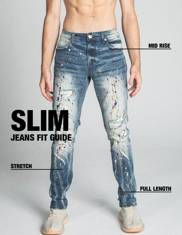 SPLASH PRINT MID-RISE VINTAGE SLIM JEANS