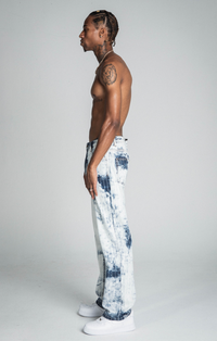 TIE DYE THREAD LINE MID-RISE LOOSE JEANS