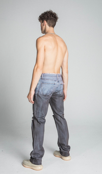 PURPLE FADED WASHED STRAIGHT MID-WAIST JEANS