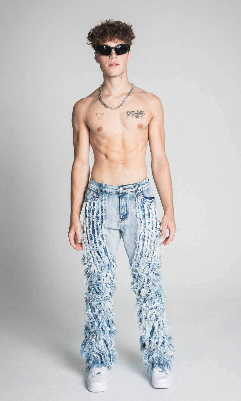 EXTREME FREYED MID-RISE STACKED JEANS