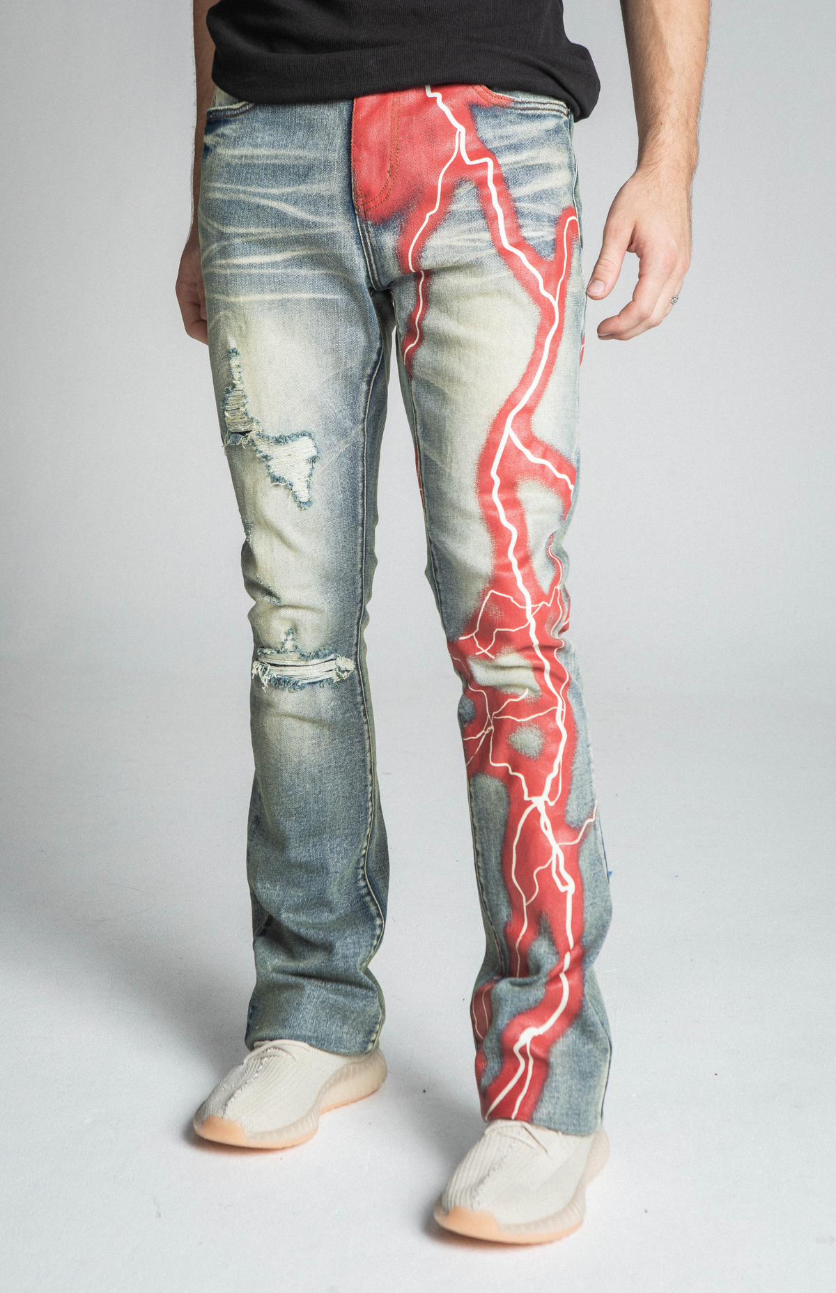 LIGHTNING MID-RISE STACKED JEANS