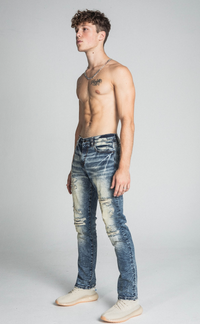 RIPPED MID-RISE VINTAGE SLIM JEANS